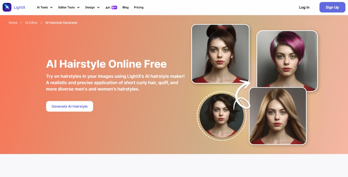 LightX AI Hairstyle Changer