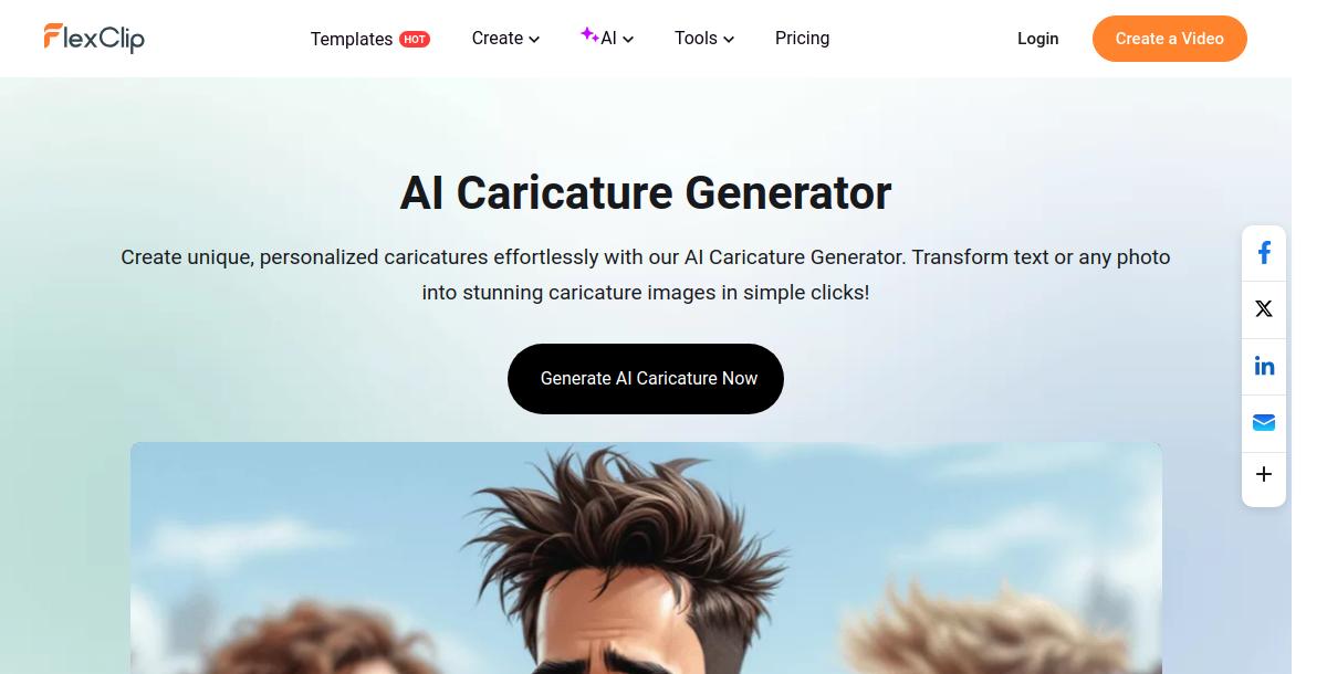 FlexClip AI Caricature Generator