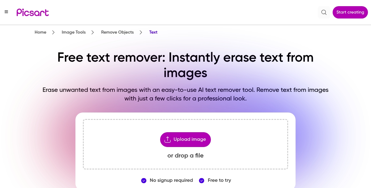 PicsArt AI Text Remover