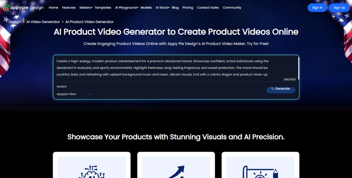 Step 2: Enter Your Promp Describing the type of product video you want to generate