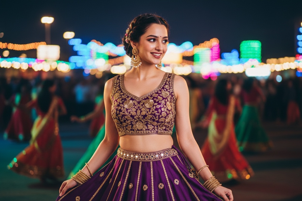 Fusion Indo-Western Garba Look