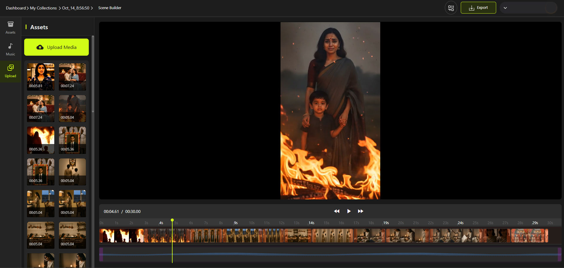 Scene Builder Timeline