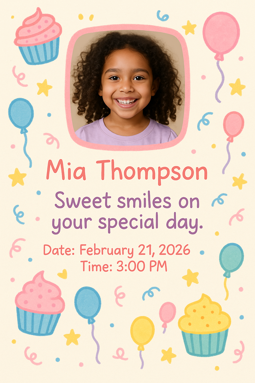 Birthday design by Maya Okafor